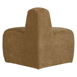 377901- H | Mojo eetbank hoek rond rugleuning - rib honinggeel | WOOOD