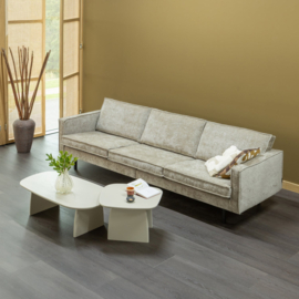 800543-D | Rodeo 3-zits bank - ribstof donkerzand | WOOOD