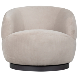 800037-R | Woolly draaifauteuil - ribcord naturel | BePureHome