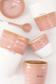 Espressomok lovely - donkerroze/wit | Zusss