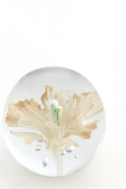 7621495 | Ornament Ø8x8 cm FLOWER - glas crème | Light & Living