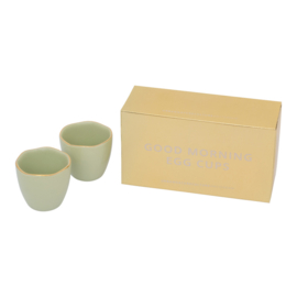 107778 | UNC Good Morning egg cups pale green - set of 2 in gift pack | Urban Nature Culture