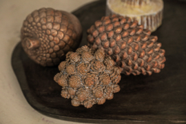 734643 | Yosiel pine cones ball statue S - brown | PTMD