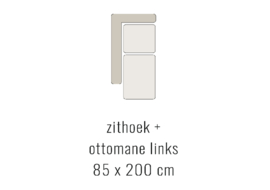 Zithoek + ottomane links - Michelle 85x200 cm | Sevn