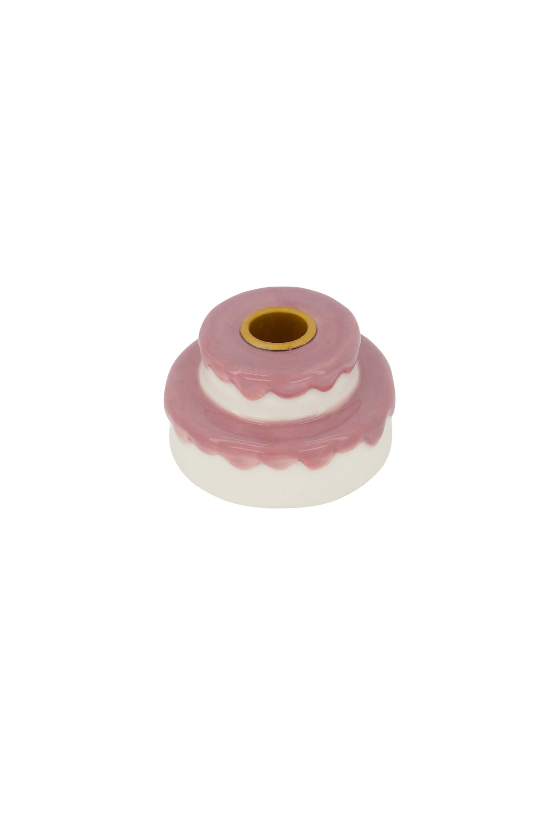 Kandelaartje keramiek taart - wit/roze | Zusss