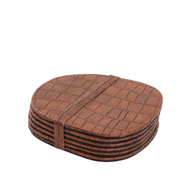736579 | Delcia organic coasters S/6 - brown | PTMD