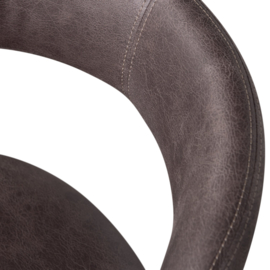 801419-G | Noble eetkamerstoel lederlook - Antraciet | WOOOD