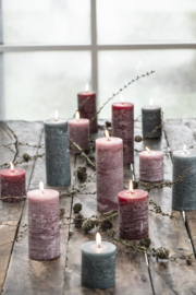 4176-41 | Rustic candle - moss green Ø:7 H:10 | Ib Laursen