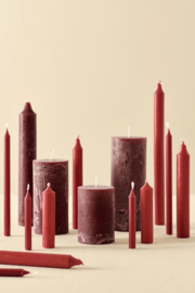 78023-33 | Rustic candle - red Ø:6.8 H:10 | Ib Laursen 