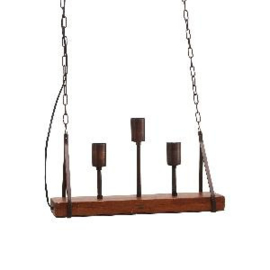 675327 | Hanglamp Quinn 3 fittings op hout | PTMD