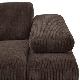 377452/3-B | Mojo 1-zits element met arm (links of rechts) - ribstof bruin | WOOOD