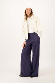 Visgraat broek met stretch - jeansblauw | Zusss 