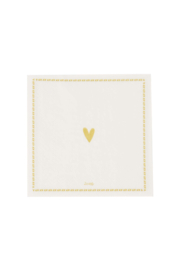 Servetten geniet van kleine dingen 12,5x12,5cm - wit/oker | Zusss