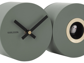 KA5789GR | Wall clock Duo Cuckoo - Jungle green | Karlsson by Present Time