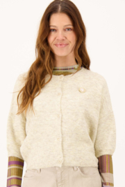 Basic vestje met broche 3/4 mouw - grey oyster| Zusss 