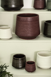735677 | Sailas pot carved lines XXS - red | PTMD - Binnenkort verwacht!