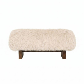 738831 | Hair bench with wooden legs small - beige | PTMD