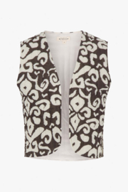 Gilet met ornament print - zand/antracietgrijs | Zusss 