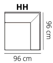 Hoekelement (HH) - Kreta 96x96 cm | Het Anker