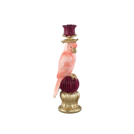 725160 | Keyaan parrot candleholder - pink | PTMD