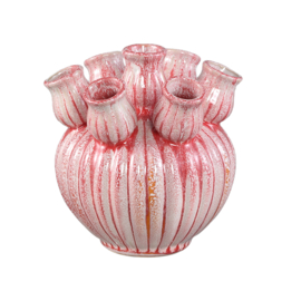 725185 | Nolou tulip vase ribbed XS - pink | PTMD