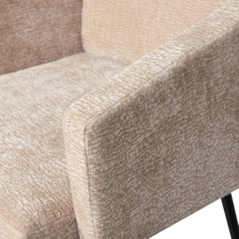 801139-SA | Mount eetkamerstoel met armleuning - 3D Chenille zand | WOOOD