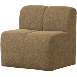 377519-GM | Mojo eetbank met rugleuning 84cm - bouclé geel/bruin melange | WOOOD