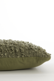 7485681 | Kussen 60x30 cm HUMADA - bouclé groen | Light & Living