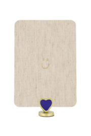 Kaartenstandaard metaal hartje - blauw/goud | Zusss 