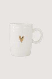 Koffiemok met oor hartje - wit/goud | Zusss