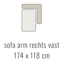 Sofa arm rechts vast - Tori 174x118 cm | Sevn