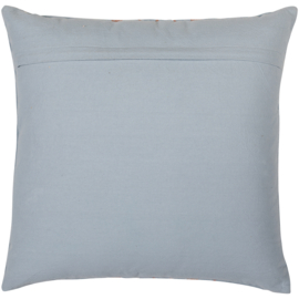 377565-NB | Laon kussens (set van 3) - velvet naturel/blauw | WOOOD