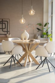 96135 | Eettafel Nikki 130x130x76 - naturel | Eleonora