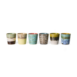 KST0239 | 70s ceramics: coffee mugs, indulgence (set of 6) | HKliving - Medio oktober verwacht!