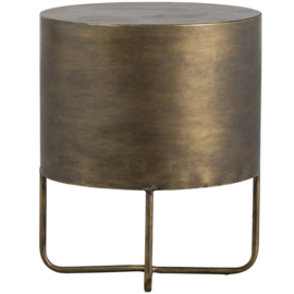 801189-B | Glossy rond kastje - metaal antique brass | BePureHome