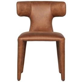 801420- B | Permit eetkamerstoel lederlook - cognac | WOOOD