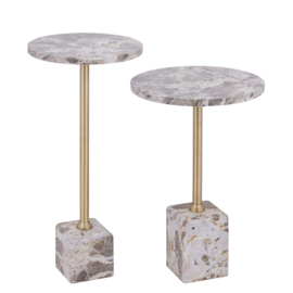 733124 | Ebe sidetable low - beige marble | PTMD