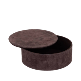 736590 | Saria suede storages boxes set of 3 - dark brown | PTMD