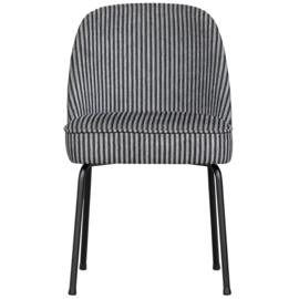 800816-ZG | Vogue eetkamerstoel - geweven stof zwart/grijs | BePureHome