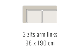 3-zits arm links - AMARILLO 98x190 cm | Sevn