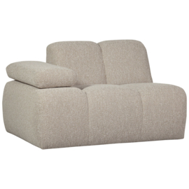 377452/3-EM | Mojo 1-zits element met arm (links of rechts) - bouclé beige melange | WOOOD
