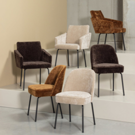 800816-MB | Vogue eetkamerstoel - 3D Chenille midden bruin | BePureHome