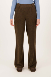 Krijtstreep broek - donkerbruin | Zusss