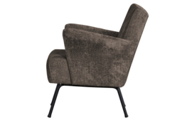  801138-G | Muse fauteuil - grof geweven stof grijs/bruin | BePureHome