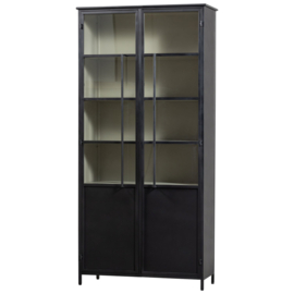 375041-Z | Exhibit XL 2-drs vitrinekast - metaal zwart | WOOOD