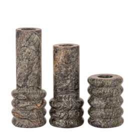 734808 | Bazil marble canlde holder M - moss green | PTMD