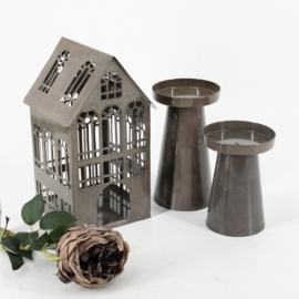 HB6071 | Metalen kaarsenstandaard hoog - pink stone | HomeBound by KY