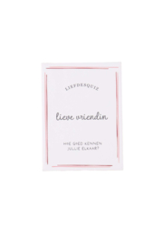 Liefdes quiz lieve vriendin - roze | Zusss 