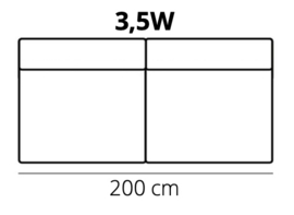 3,5-zits met zonder armen - Vegas 200x97 cm | Het Anker