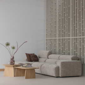 377563-BN | Aziz kussens (set van 3) - velvet bruin/naturel | WOOOD